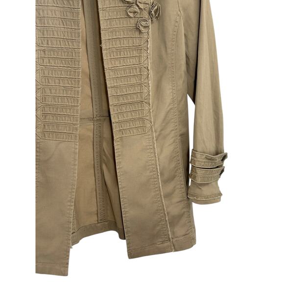 White House Black Market Military Jacket Khaki Size 2 Fitted Button Utility Chic - Picture 3 of 9